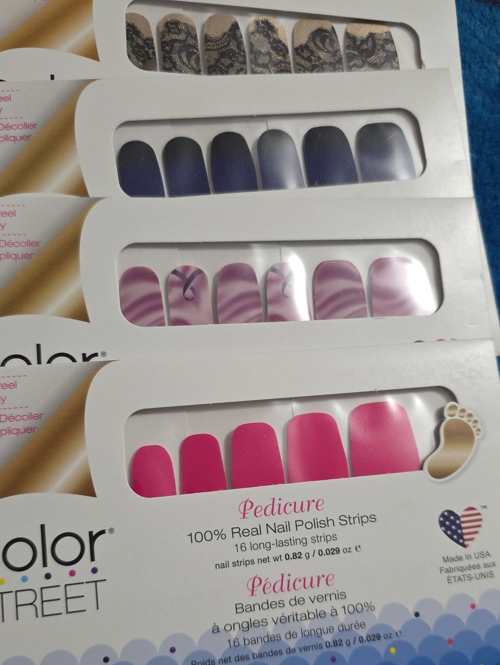 Color Street Bright Pink Pedicure Nail Strips